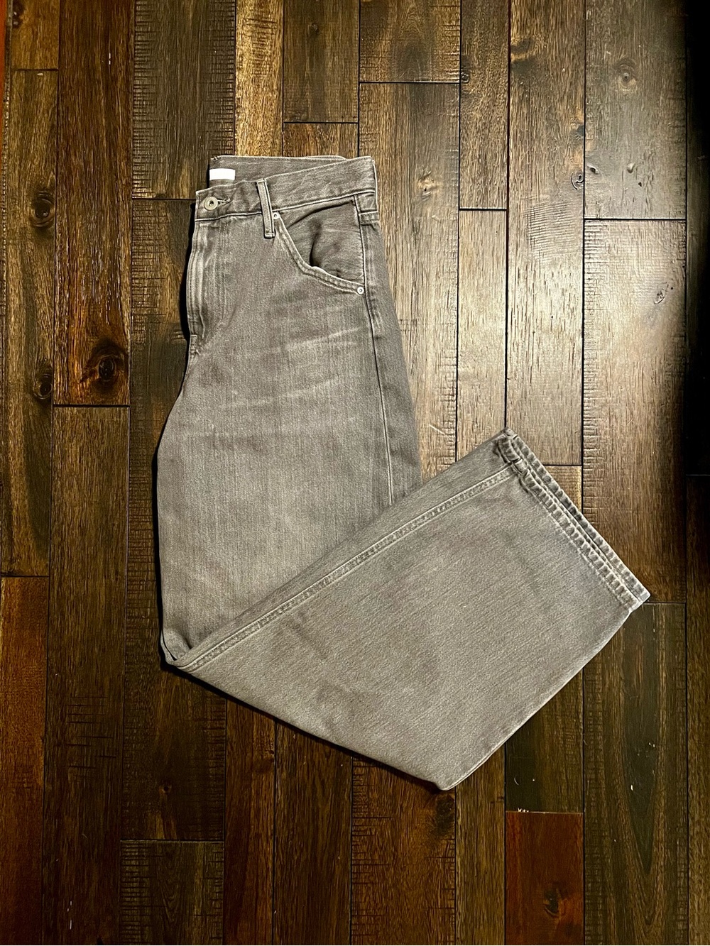 Uniqlo Women's Gray Wide-Leg Jeans - Soft Washed Finish
